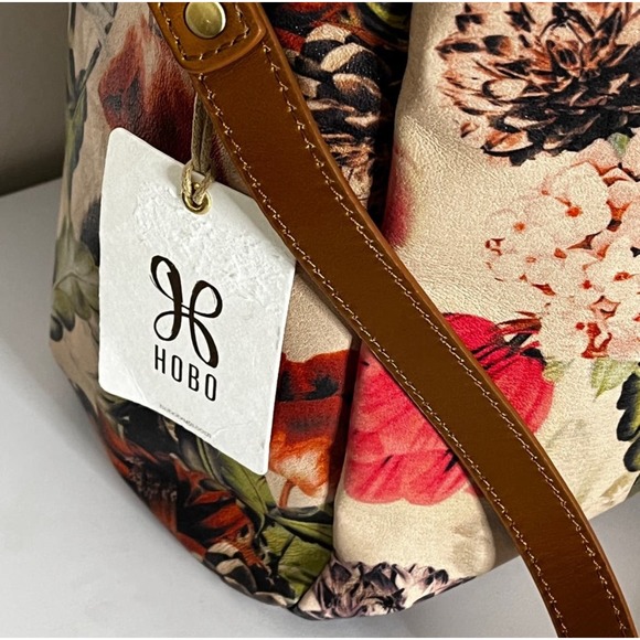 HOBO Floral Print sheila Bag with Brown Accents - Picture 3 of 10